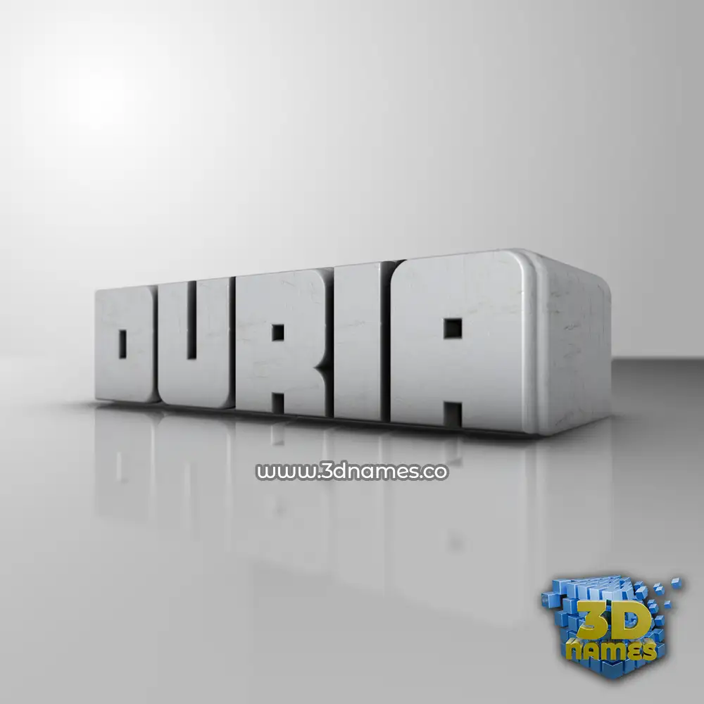 duria in White Metro style - 3D name wallpaper
