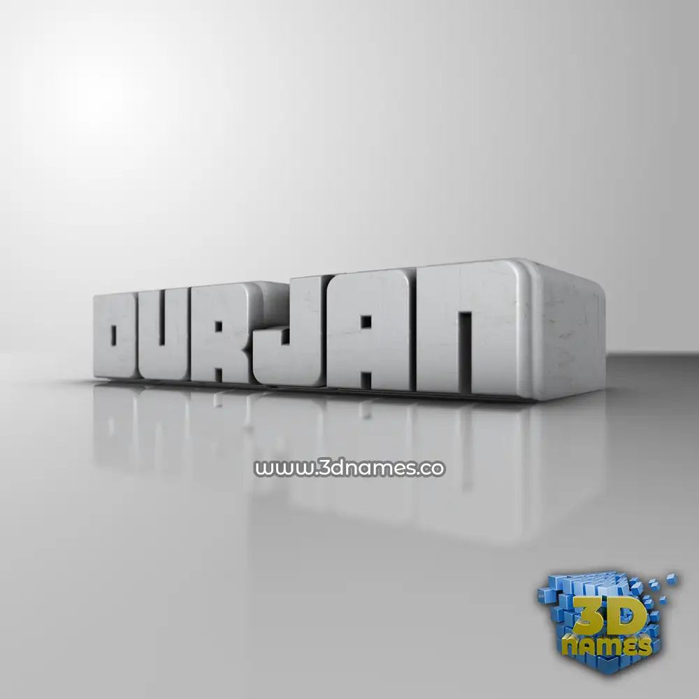 durjan in White Metro style - 3D name wallpaper