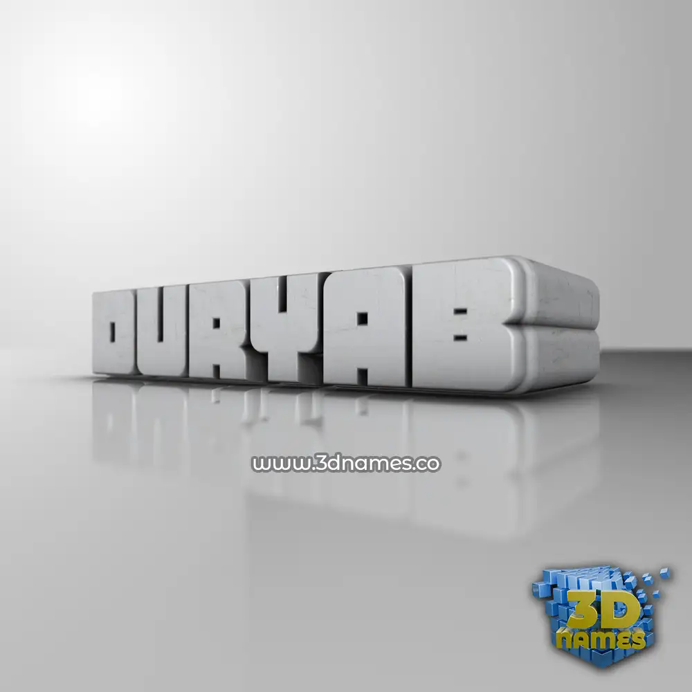 duryab in White Metro style - 3D name wallpaper