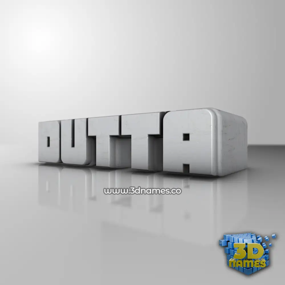 dutta in White Metro style - 3D name wallpaper