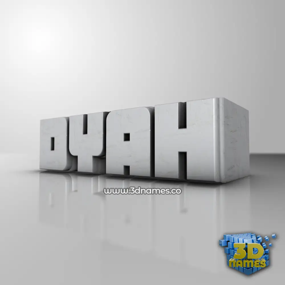 dyah in White Metro style - 3D name wallpaper