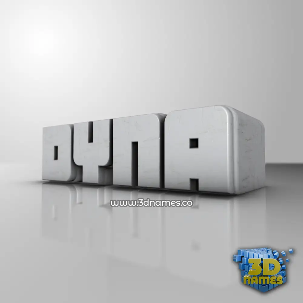 dyna in White Metro style - 3D name wallpaper