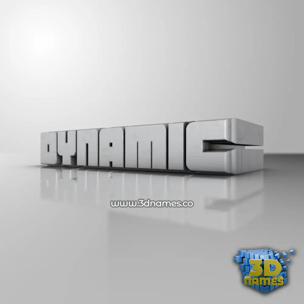 dynamic in White Metro style - 3D name wallpaper