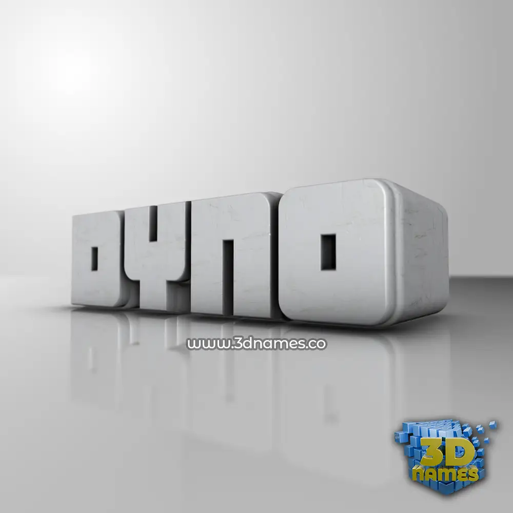 dyno in White Metro style - 3D name wallpaper