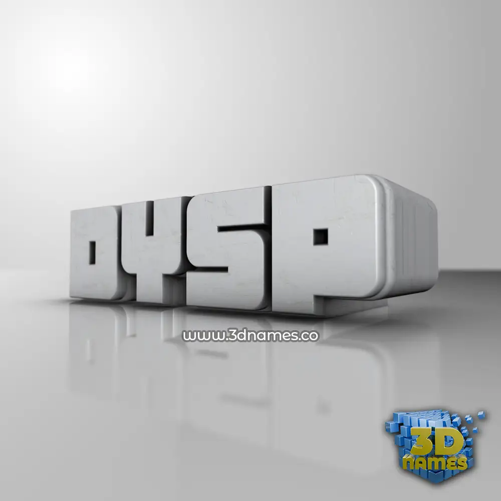 dysp in White Metro style - 3D name wallpaper
