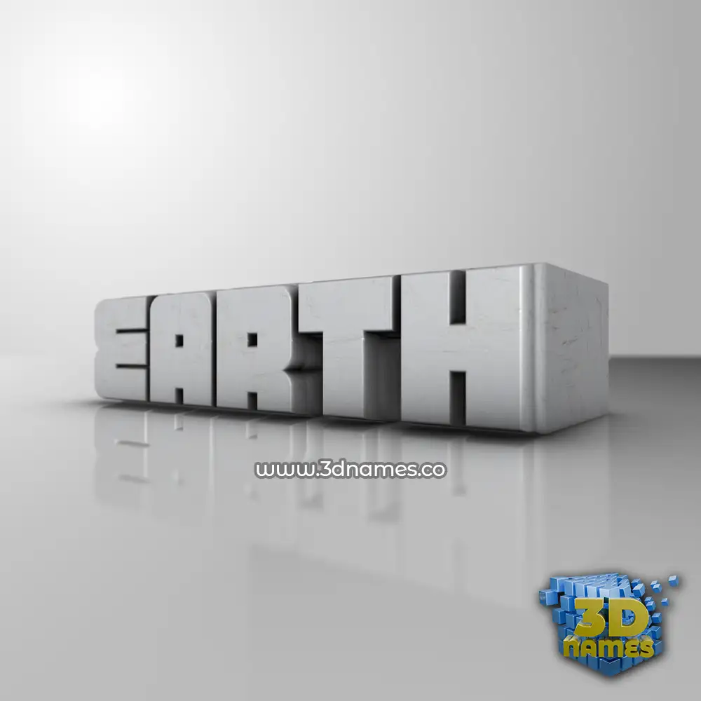 earth in White Metro style - 3D name wallpaper
