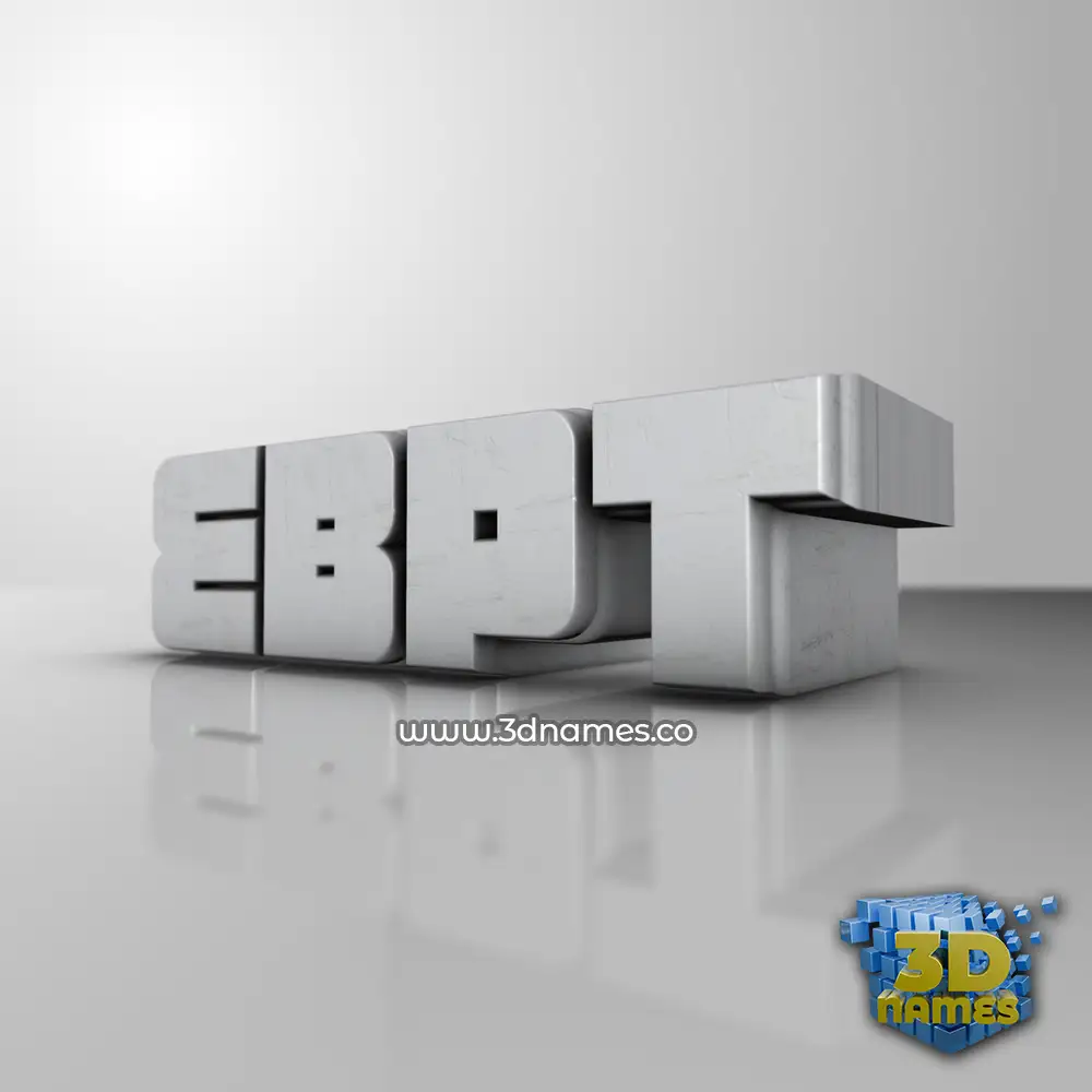 ebpt in White Metro style - 3D name wallpaper