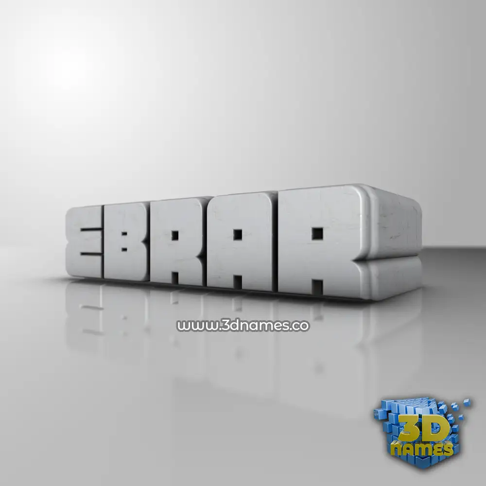 ebrar in White Metro style - 3D name wallpaper