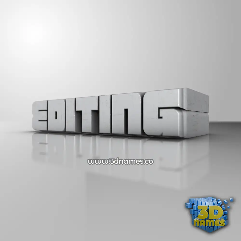 editing in White Metro style - 3D name wallpaper