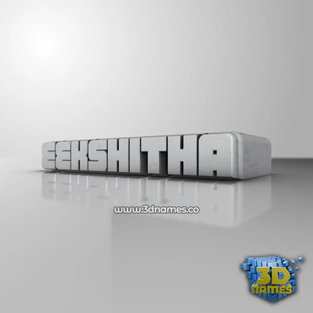 eekshitha in White Metro style - 3D name wallpaper
