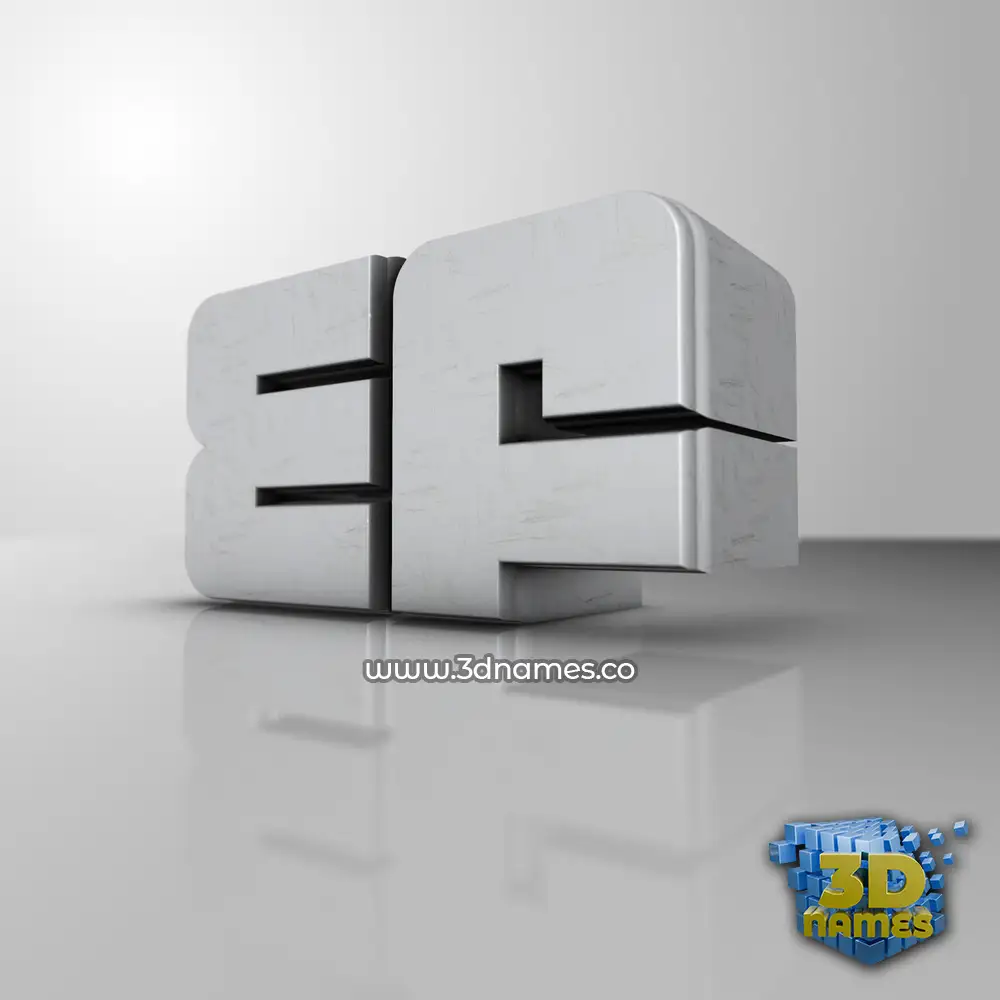 ef in White Metro style - 3D name wallpaper