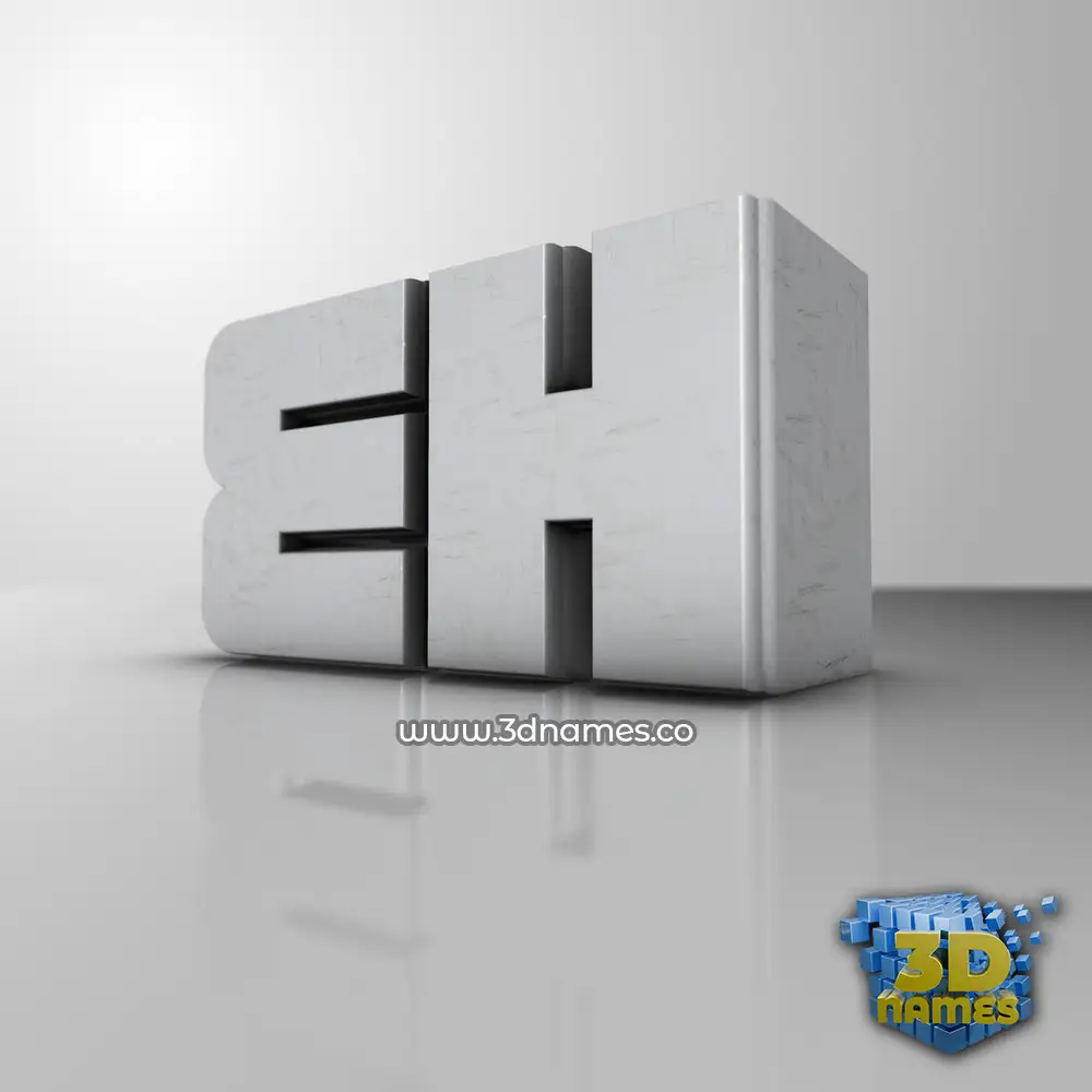 eh in White Metro style - 3D name wallpaper