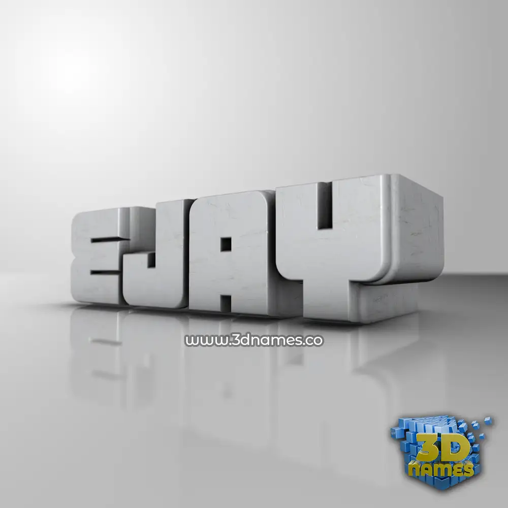 ejay in White Metro style - 3D name wallpaper