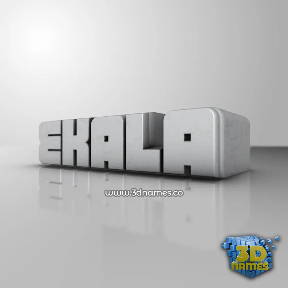 ekala in White Metro style - 3D name wallpaper