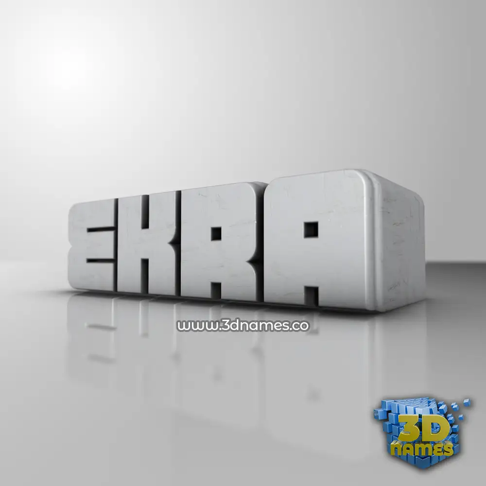 ekra in White Metro style - 3D name wallpaper