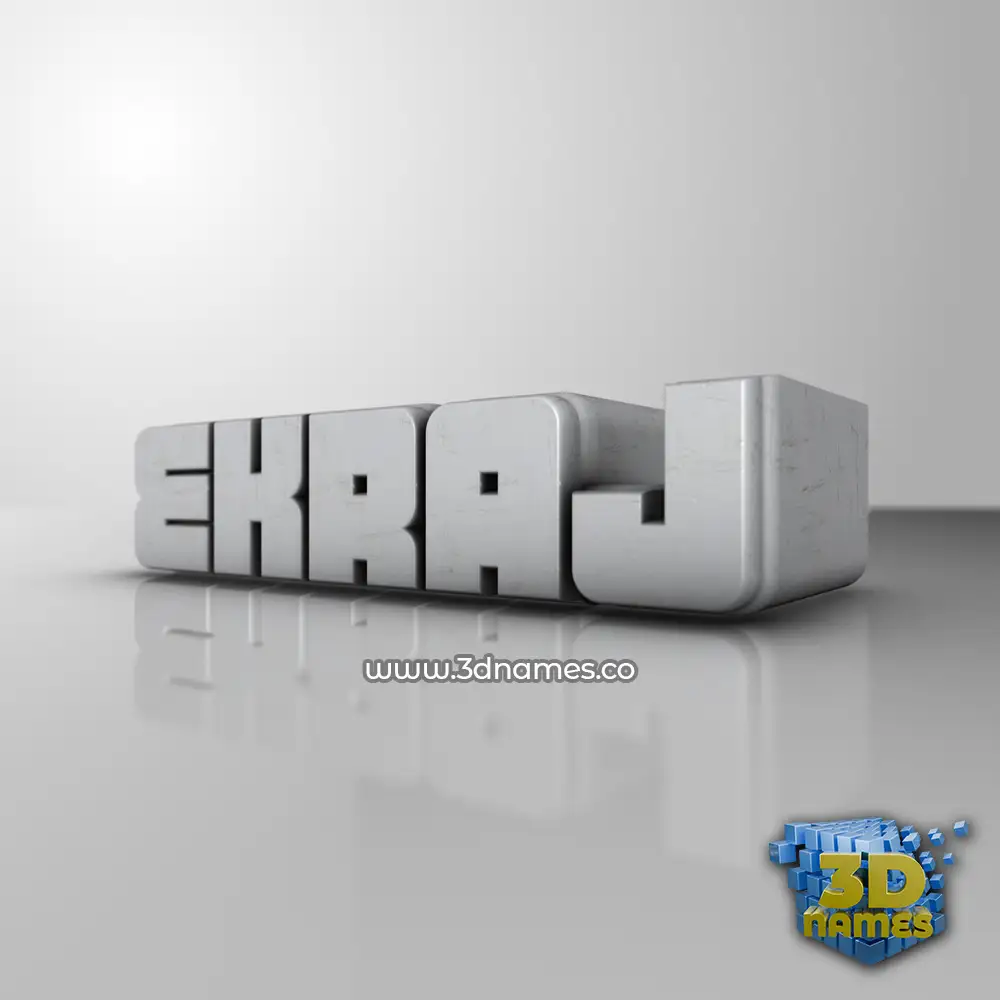 ekraj in White Metro style - 3D name wallpaper