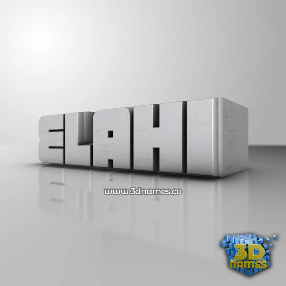 elahi in White Metro style - 3D name wallpaper