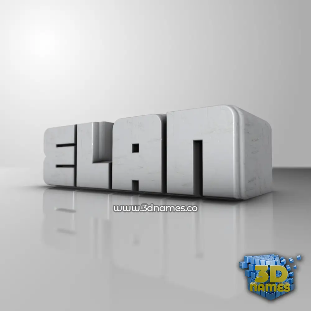 elan in White Metro style - 3D name wallpaper