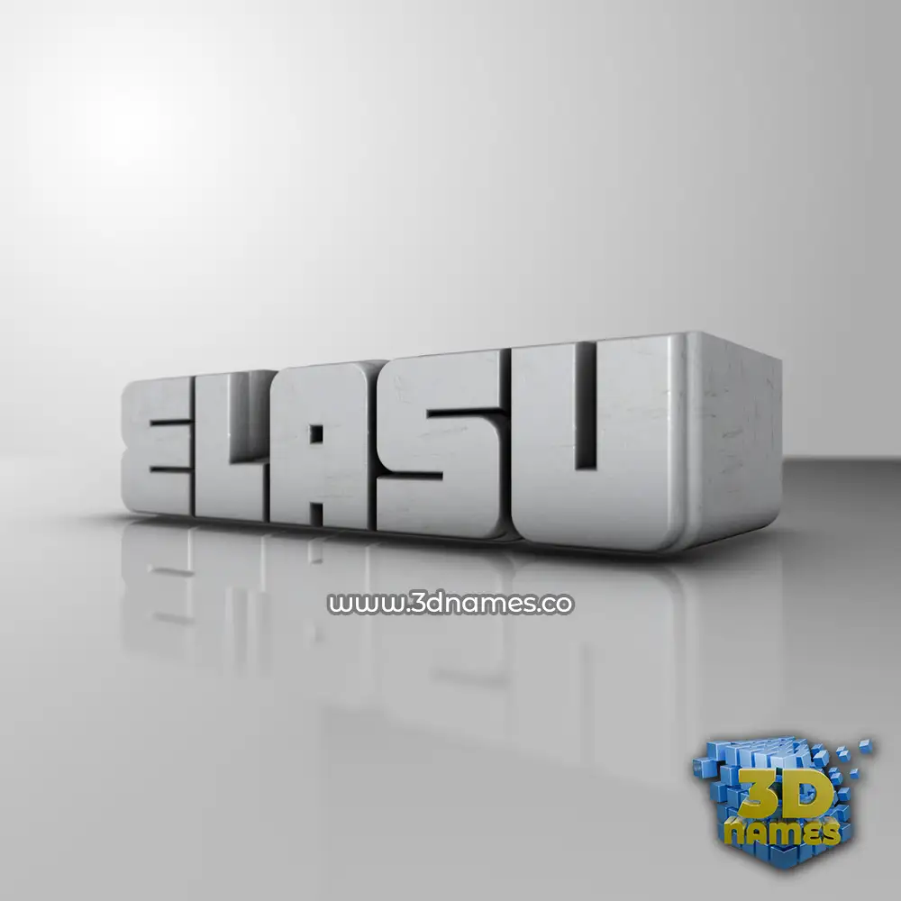 elasu in White Metro style - 3D name wallpaper