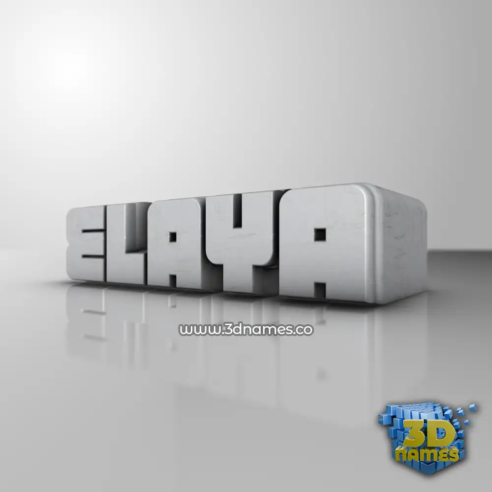 elaya in White Metro style - 3D name wallpaper