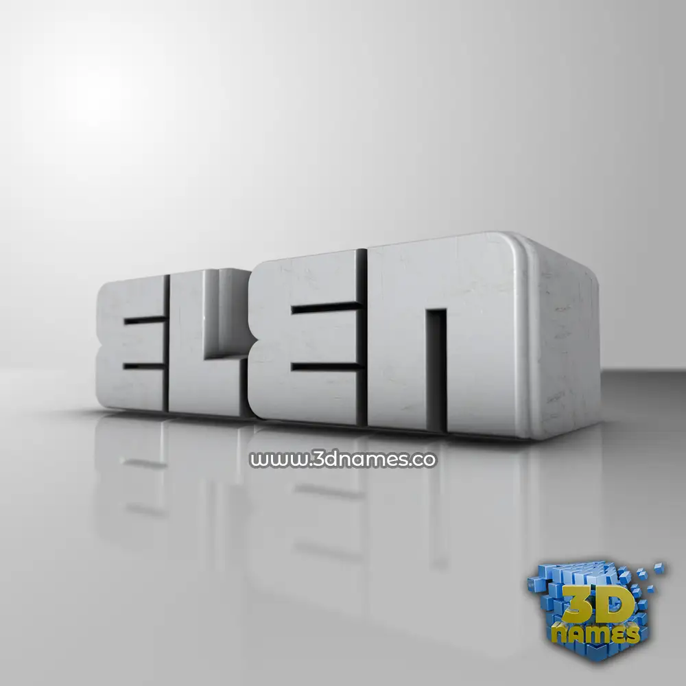 elen in White Metro style - 3D name wallpaper