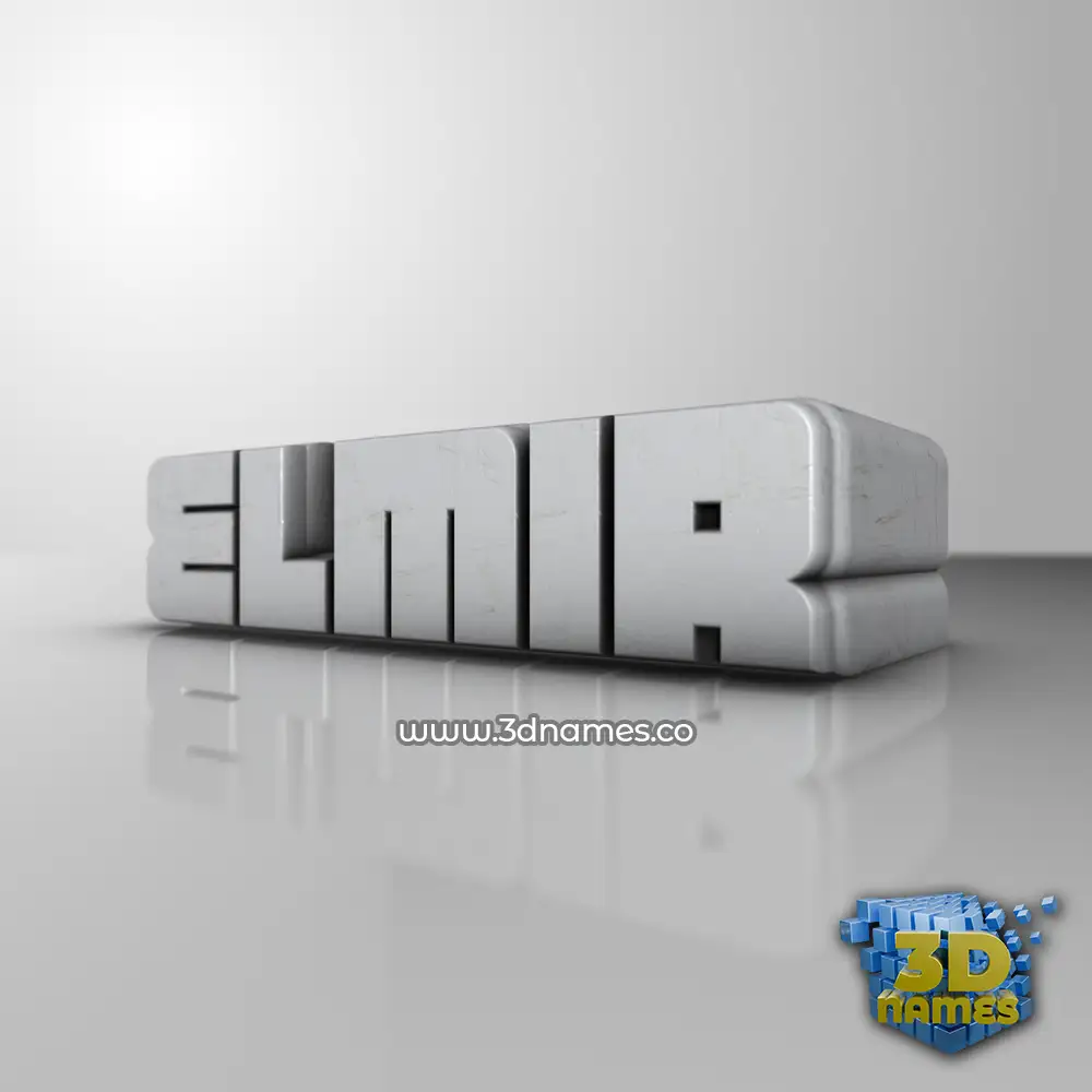 elmir in White Metro style - 3D name wallpaper