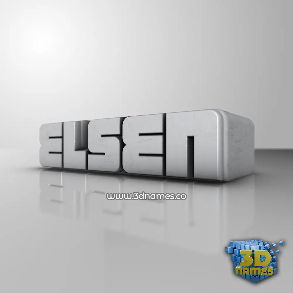 elsen in White Metro style - 3D name wallpaper