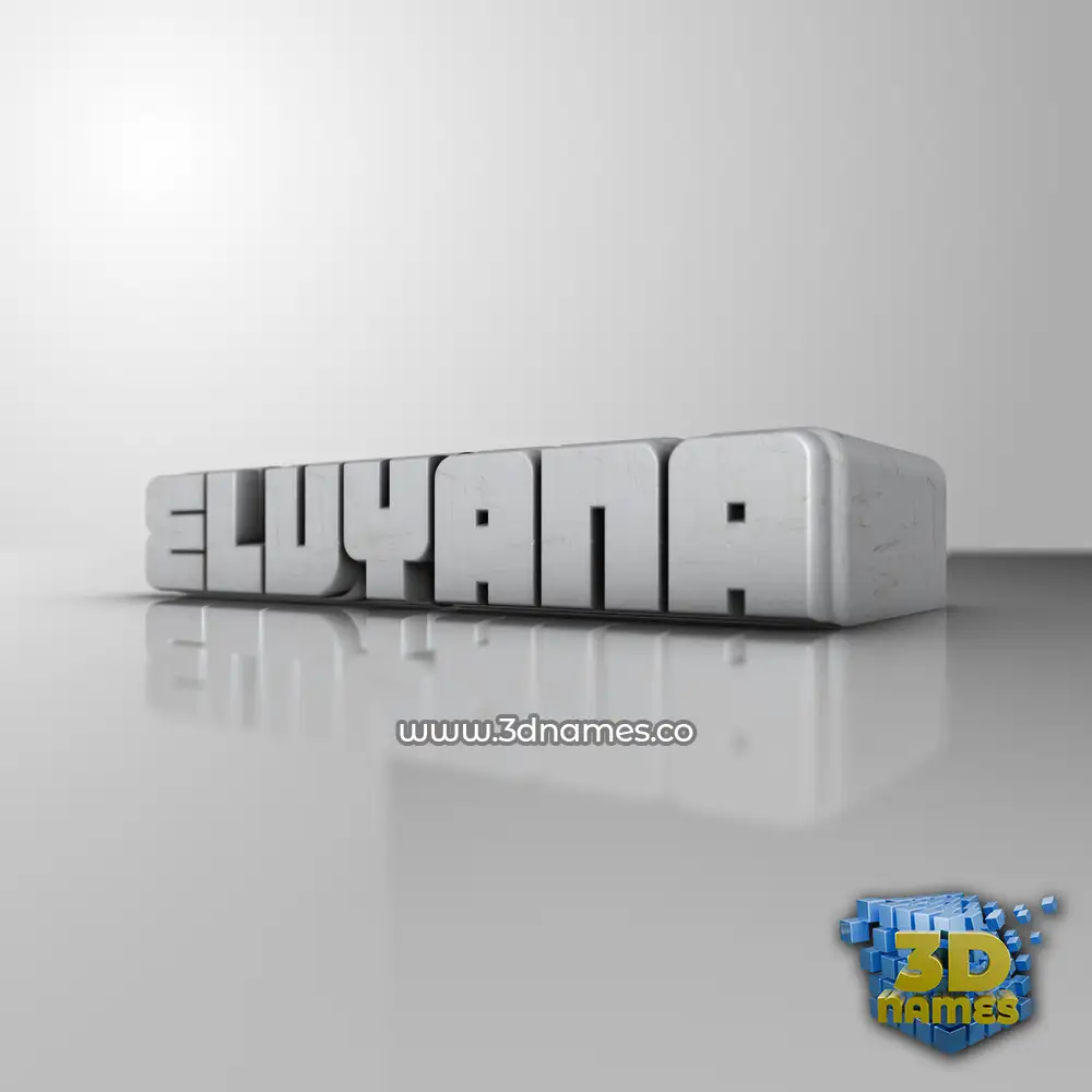 elvyana in White Metro style - 3D name wallpaper