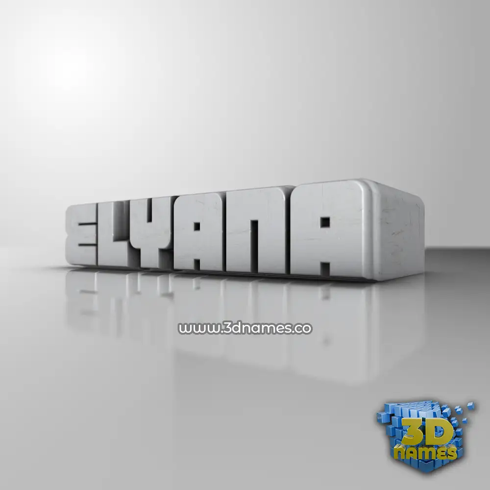 elyana in White Metro style - 3D name wallpaper