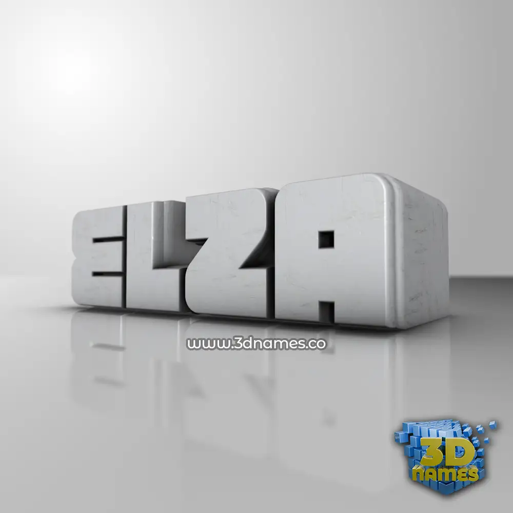 elza in White Metro style - 3D name wallpaper