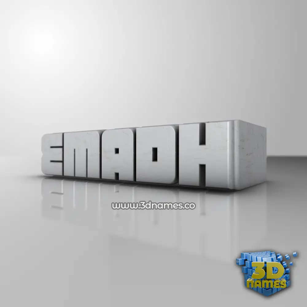 emadh in White Metro style - 3D name wallpaper