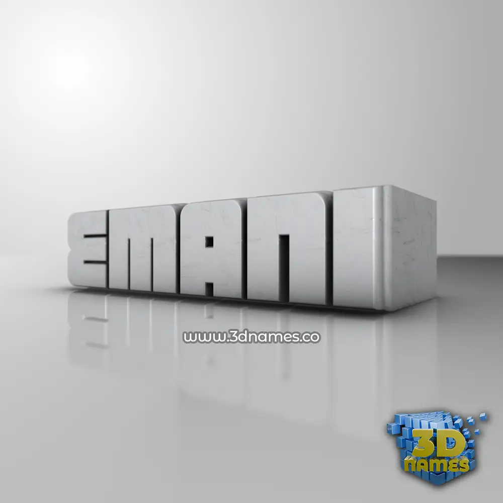 emani in White Metro style - 3D name wallpaper