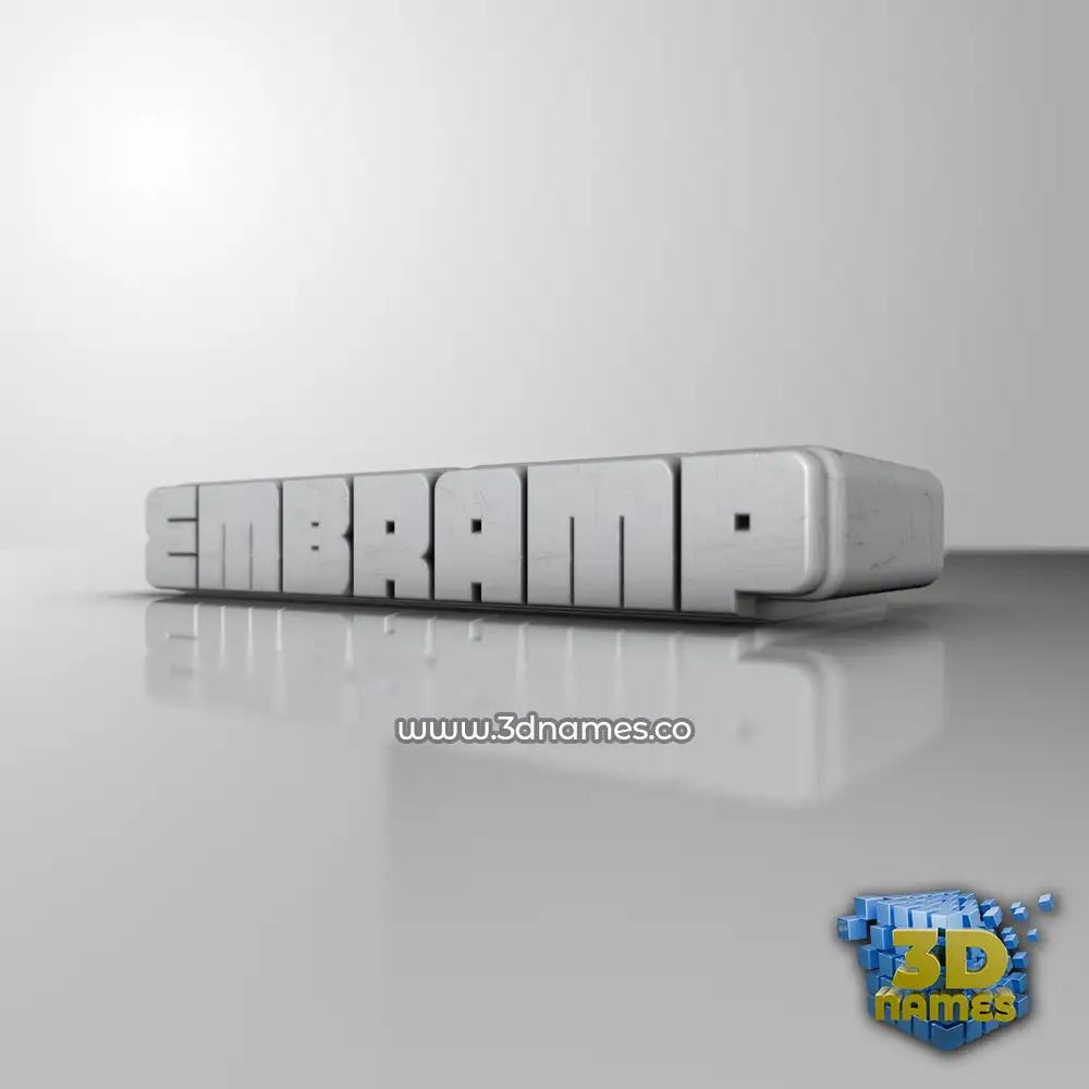 embramp in White Metro style - 3D name wallpaper