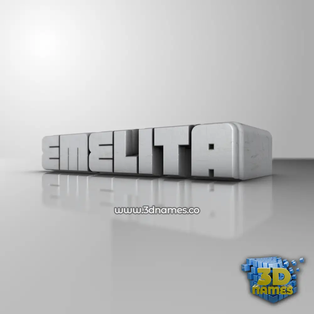 emelita in White Metro style - 3D name wallpaper