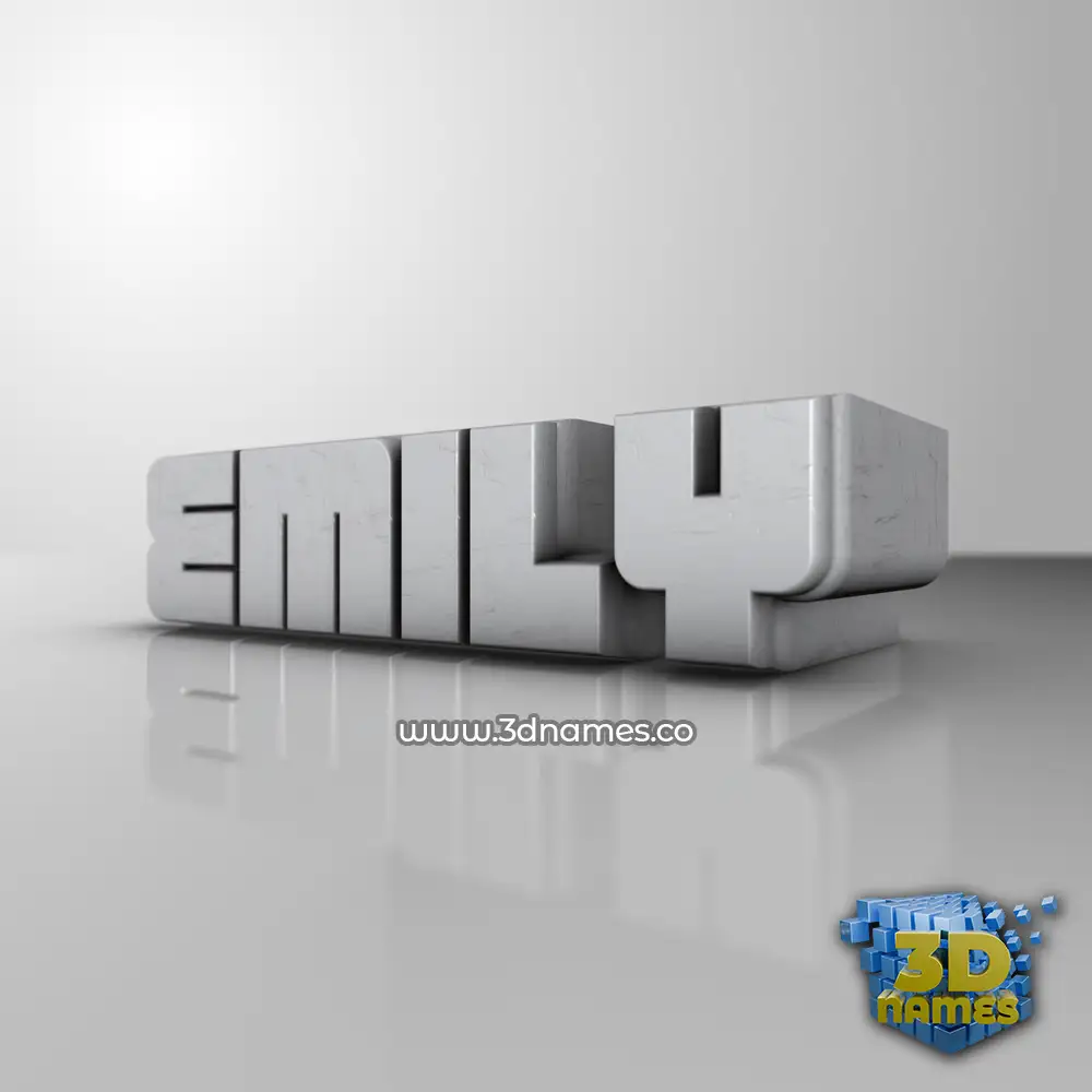 emily in White Metro style - 3D name wallpaper