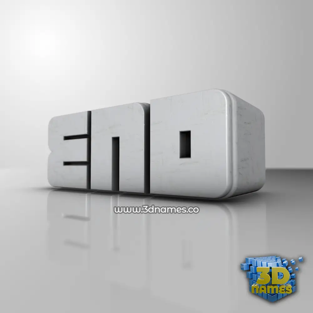end in White Metro style - 3D name wallpaper