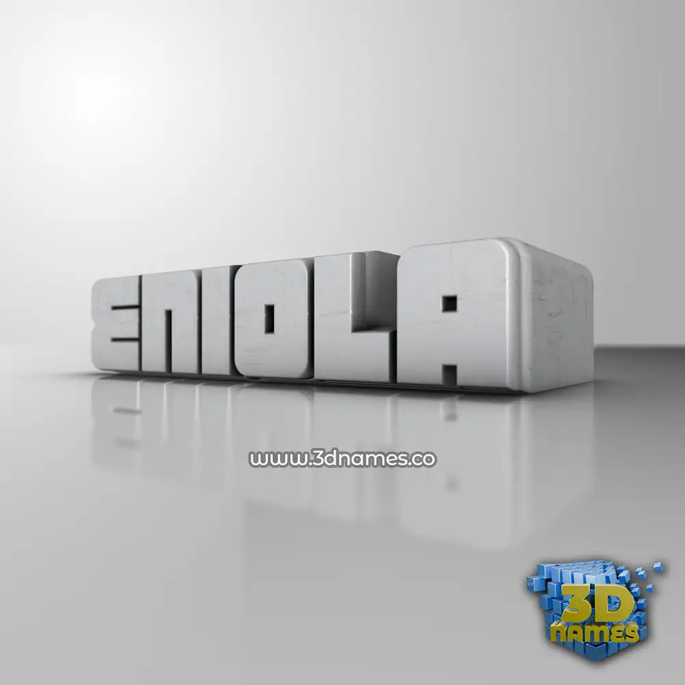 eniola in White Metro style - 3D name wallpaper