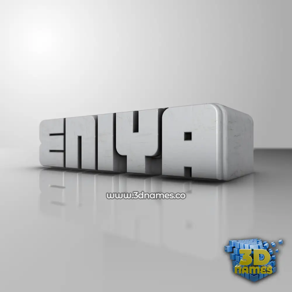 eniya in White Metro style - 3D name wallpaper
