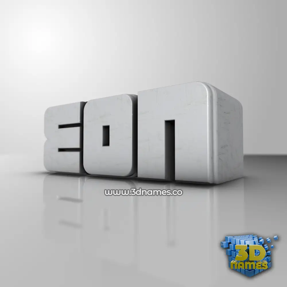 eon in White Metro style - 3D name wallpaper