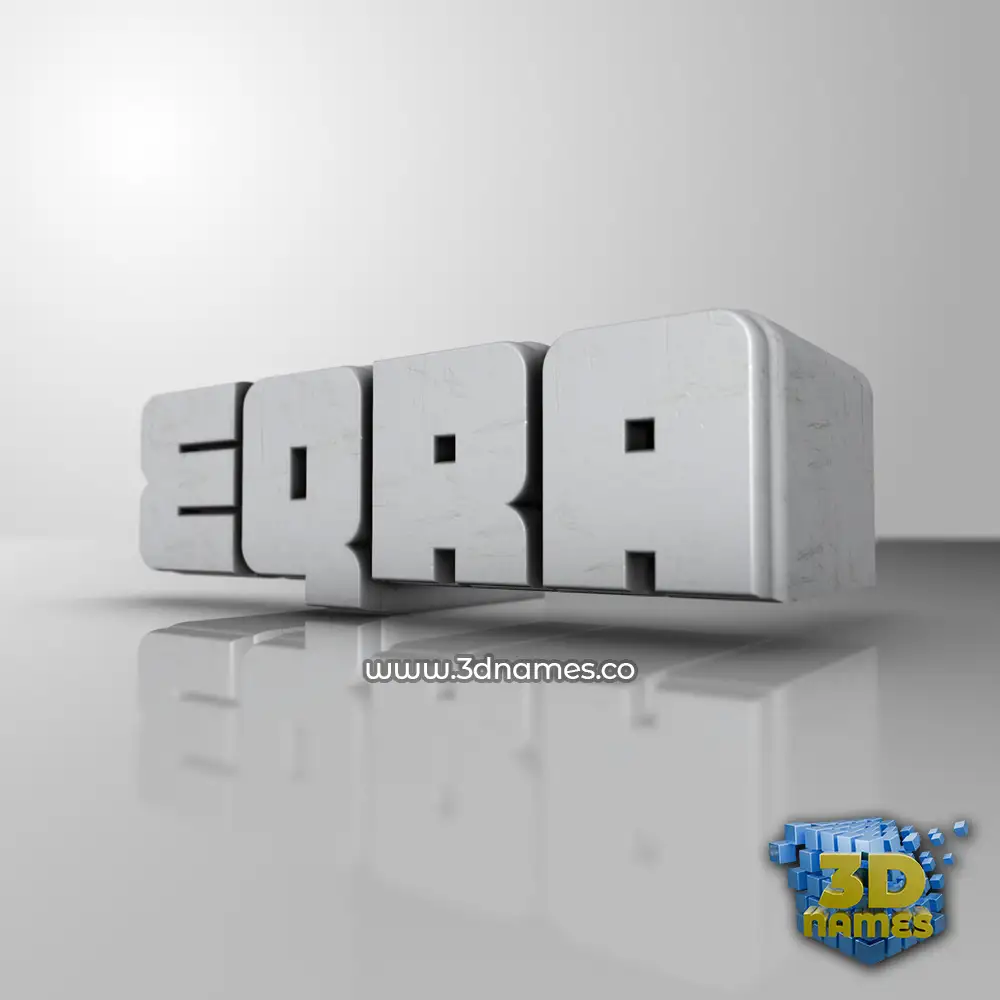 eqra in White Metro style - 3D name wallpaper