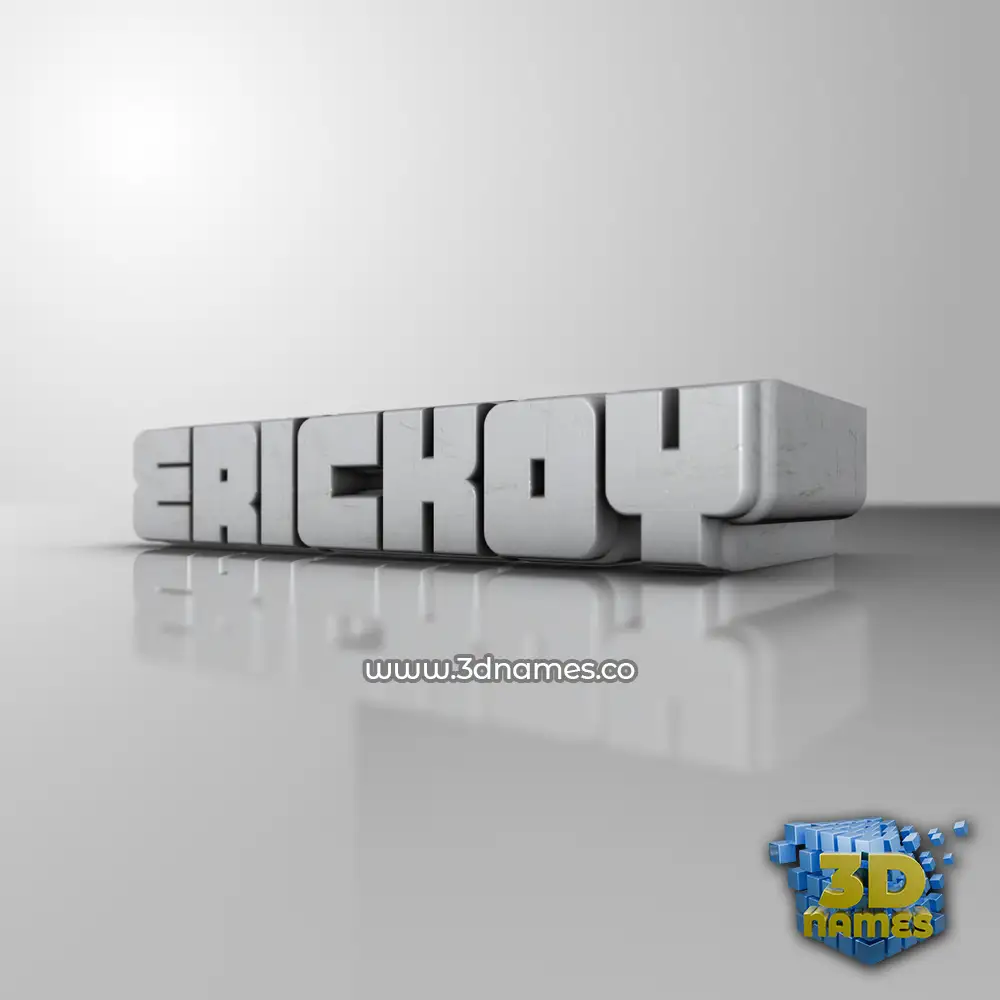 erickoy in White Metro style - 3D name wallpaper