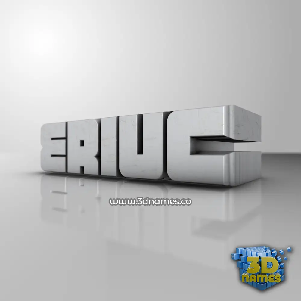 eriuc in White Metro style - 3D name wallpaper