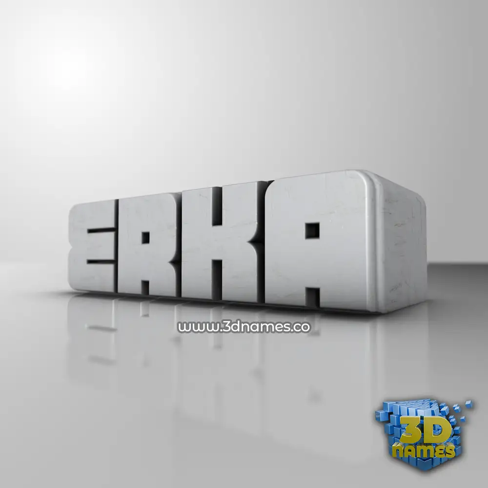 erka in White Metro style - 3D name wallpaper