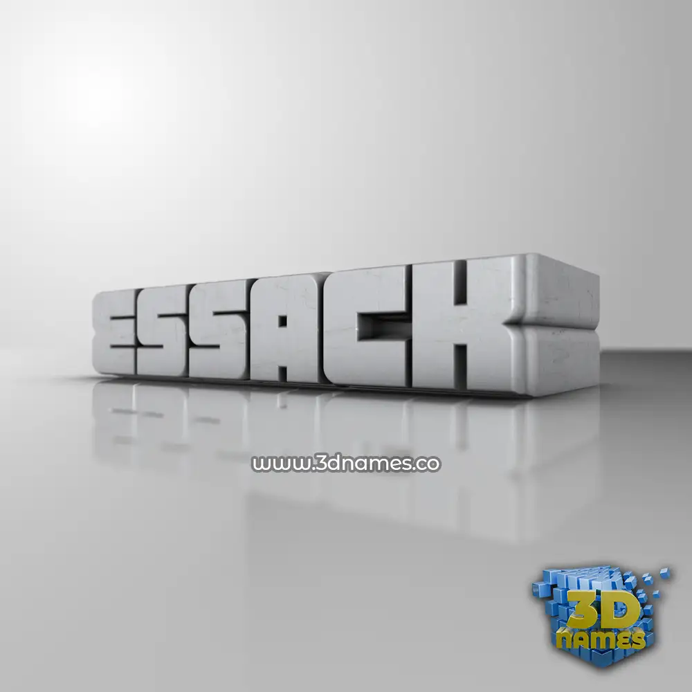 essack in White Metro style - 3D name wallpaper