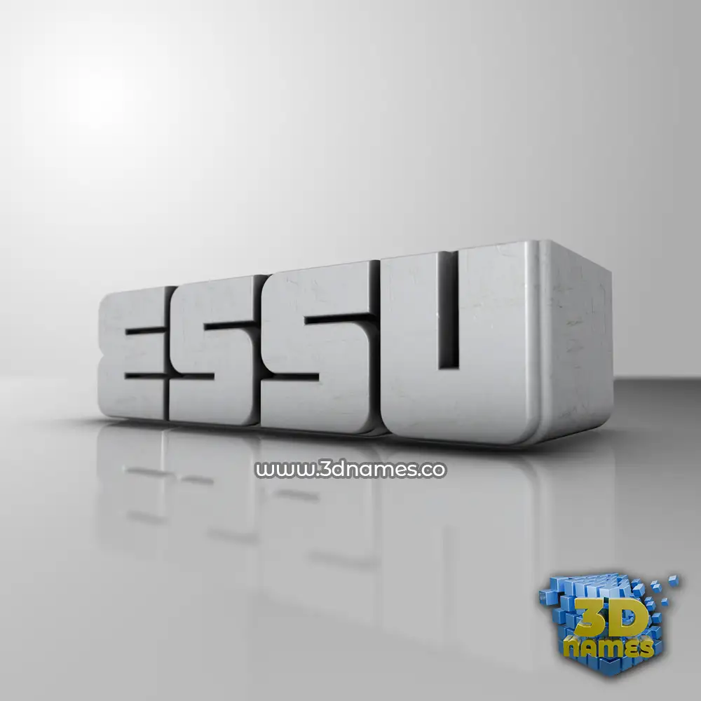 essu in White Metro style - 3D name wallpaper