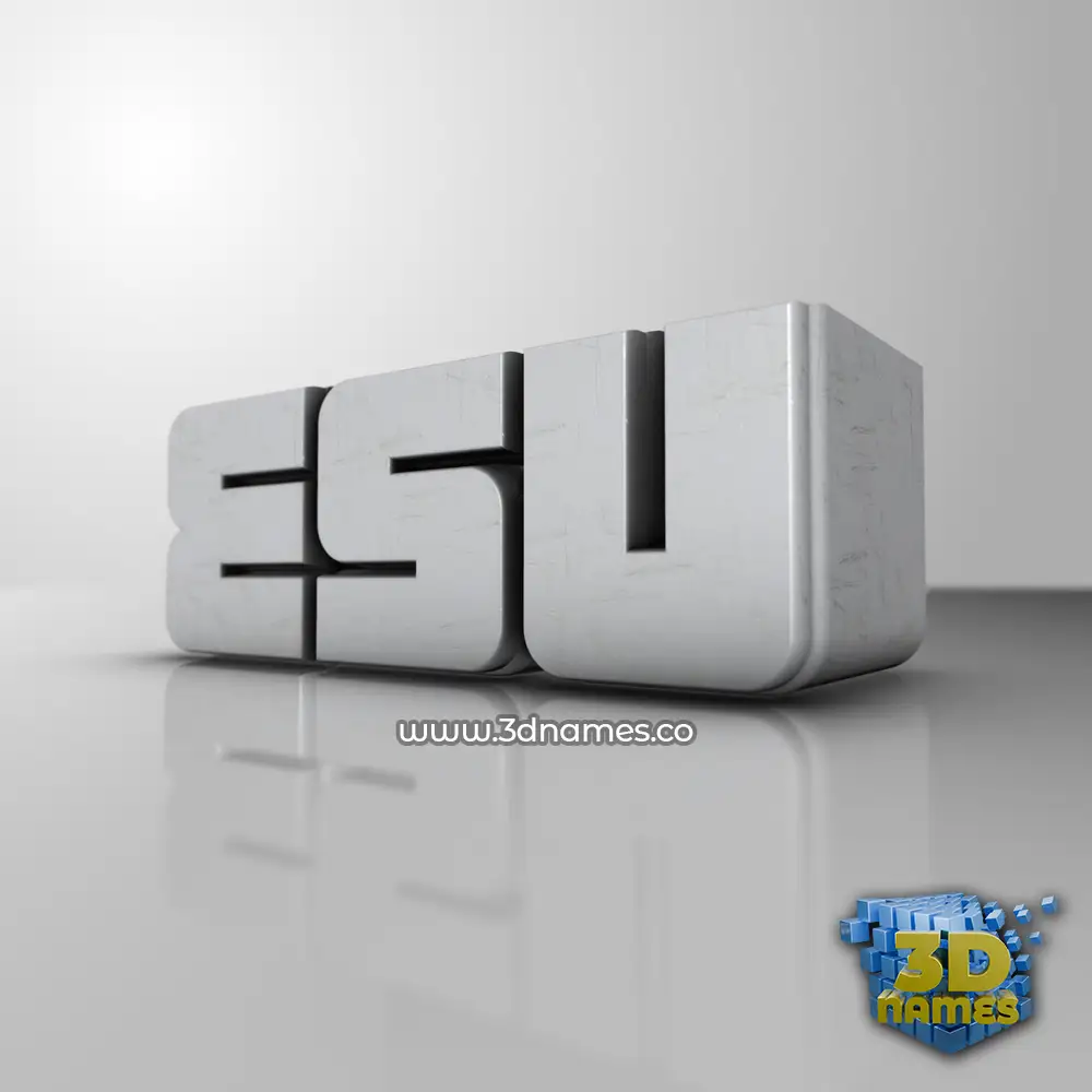 esu in White Metro style - 3D name wallpaper