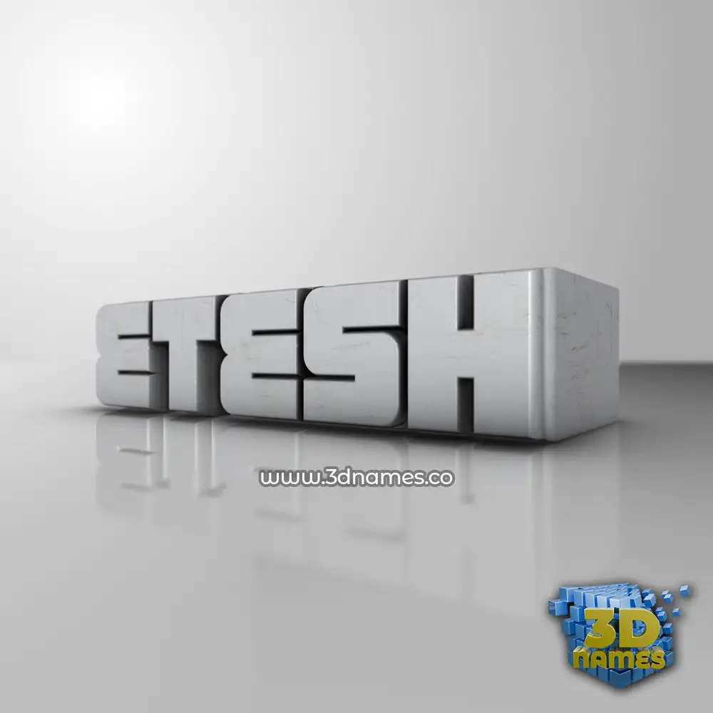 etesh in White Metro style - 3D name wallpaper