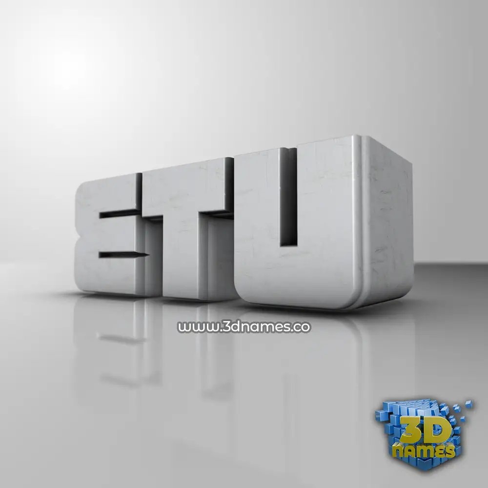 etu in White Metro style - 3D name wallpaper