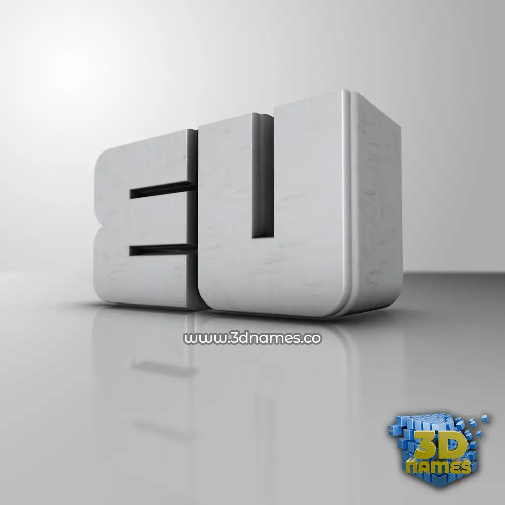 eu in White Metro style - 3D name wallpaper