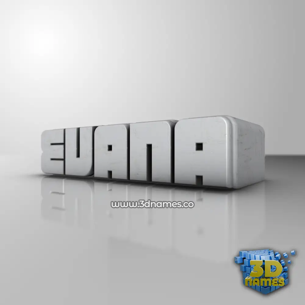 evana in White Metro style - 3D name wallpaper
